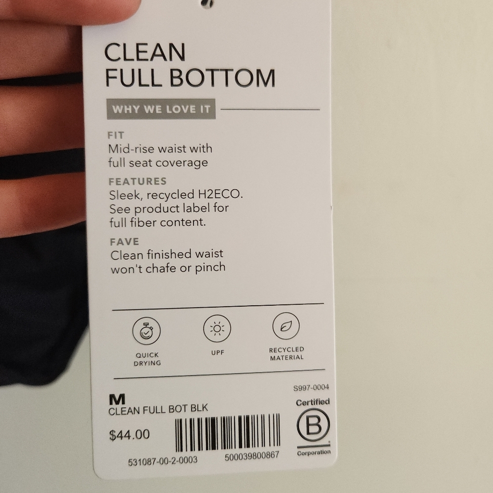 NWT Athleta Black High-Waist Swim Bottoms Bikini Clean Medium M - Picture 4 of 6